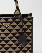 Small Prada Symbole Embroidered Fabric Handbag - Image 2